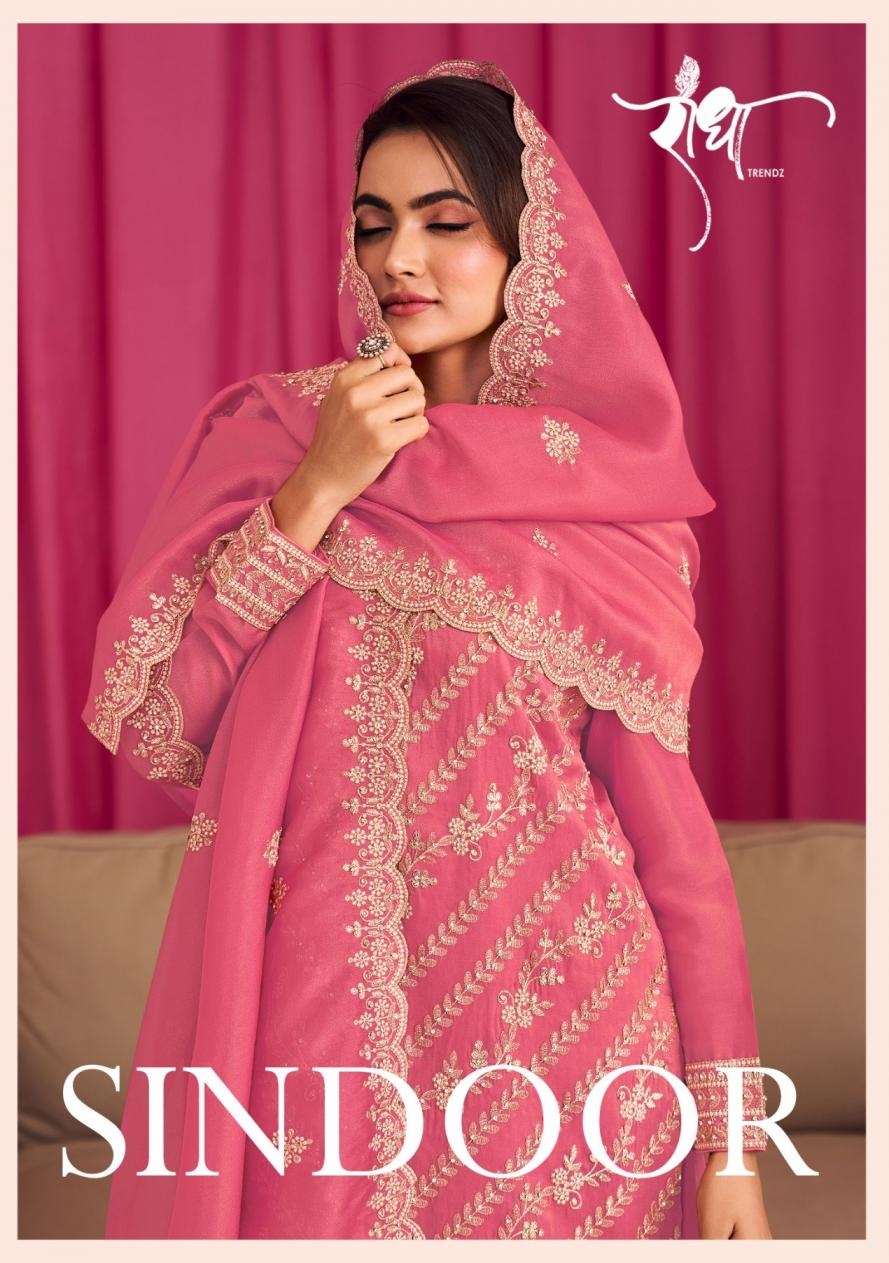 radha trendz sindoor series 5071 to 5074 cosmose simar silk readymade party wear plazzo suit in wholesale surat