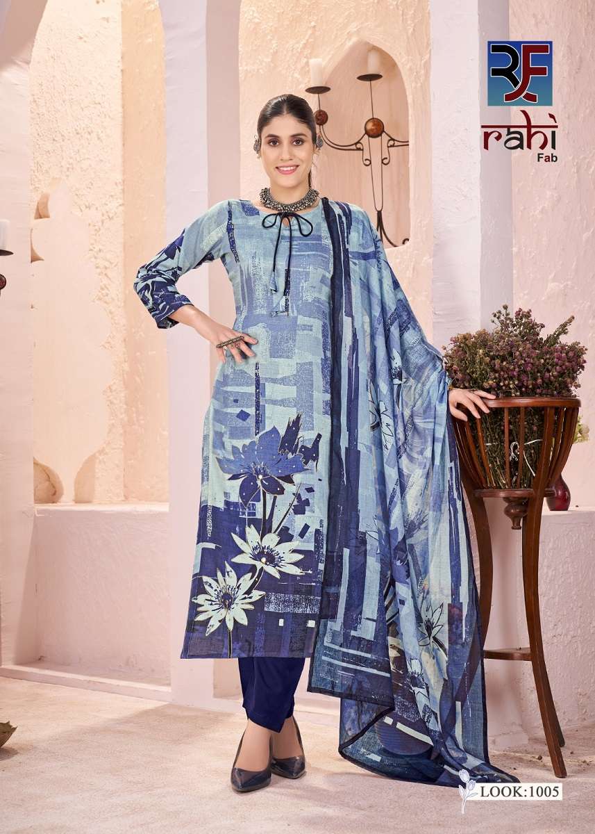 Rahifab Rich Pearl Vol-1 series 1001 to 1008 Pure Jaam Satin Organic Print salwar kameez in wholesale surat