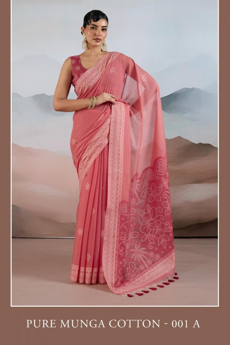 rajtex pure munga cotton series 001A to 001F viscose cotton handloom weaving saree in wholesale surat