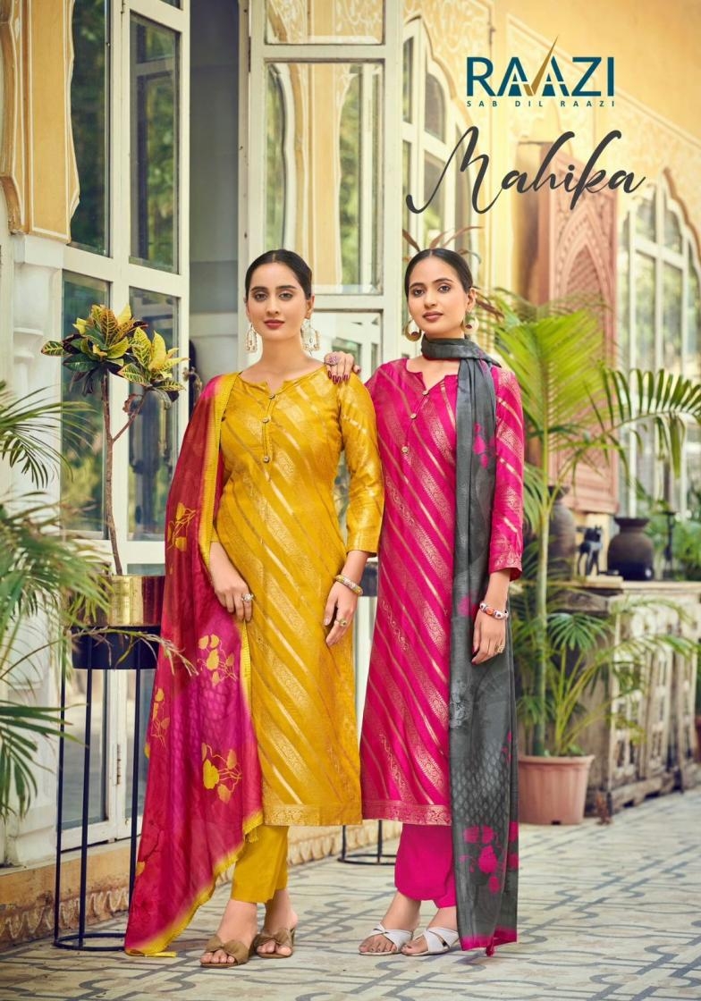 rama fashions raazi mahika series 1001 to 1004 colour addition bemberg silk suit in wholesale surat