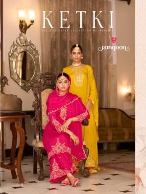 rangoon ketki series 8091 to 8094 chinon readymade classic plazzo kurti with dupatta in wholesale surat