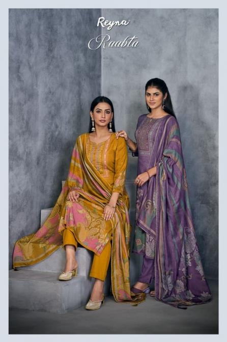 reyna raabta series 10404 to 10407 hit design pashmina winter salwar kameez in wholeslae surat