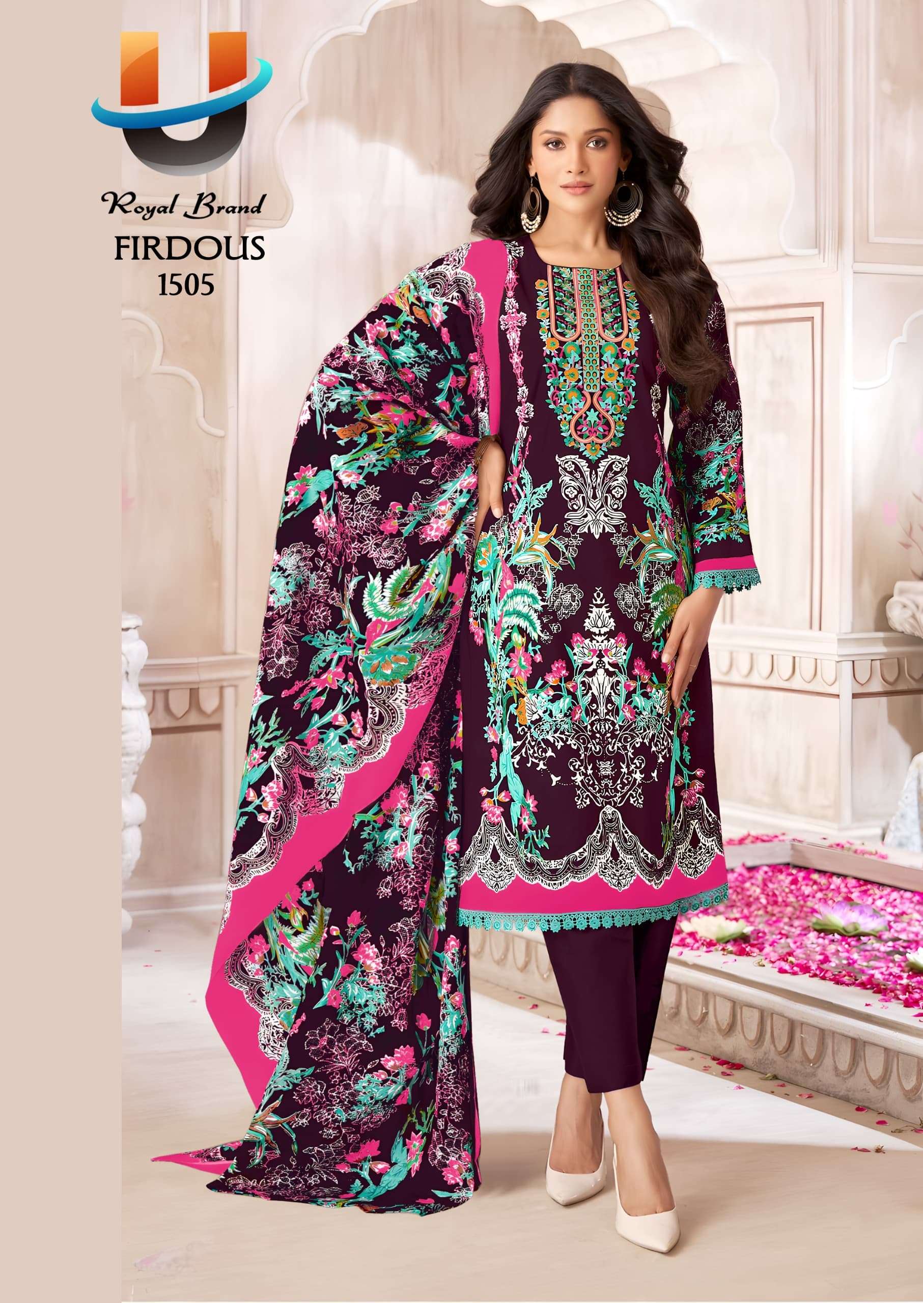 Royal Firdous Vol-15 series 1501 to 1508 Soft Cotton Printed Karachi style salwar kameez in wholesale surat