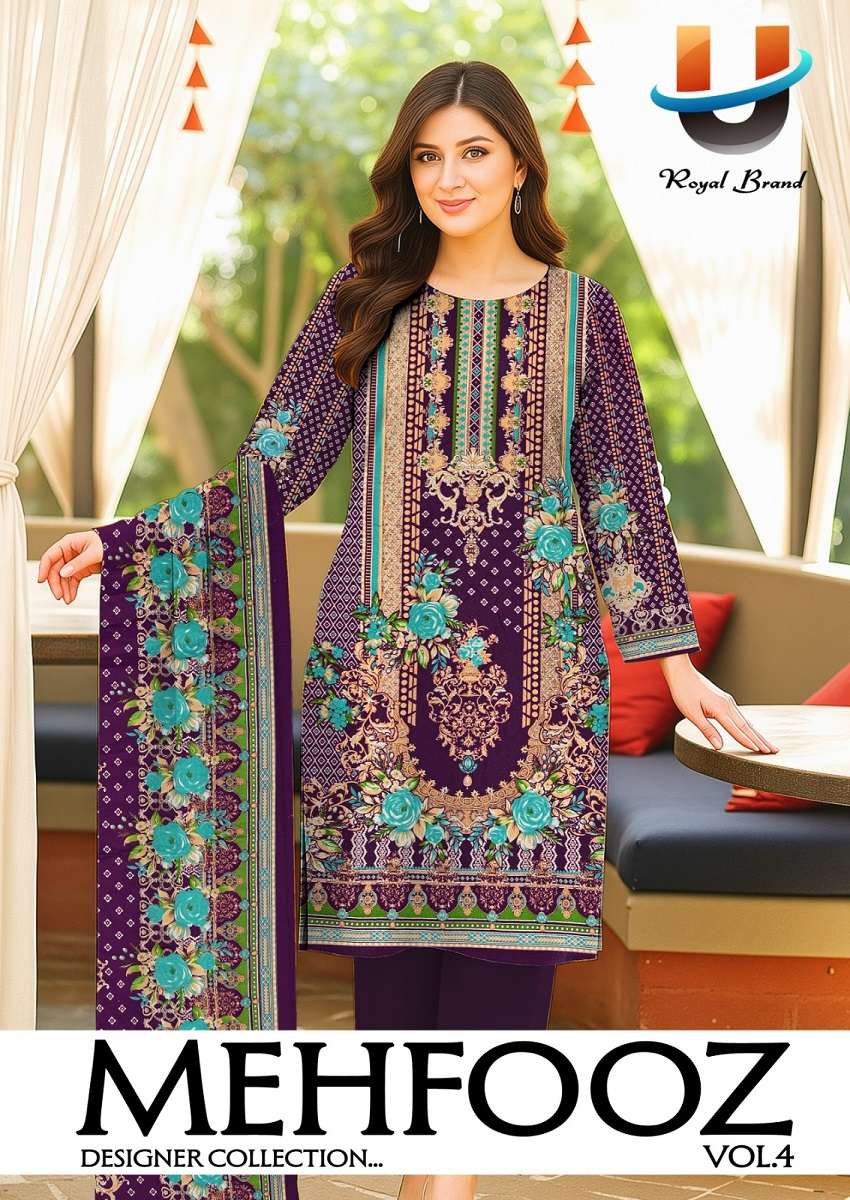 Royal Mehfooz Vol-4 series 4001 to 4008 Soft Cotton Printed salwar kameez in wholesale surat