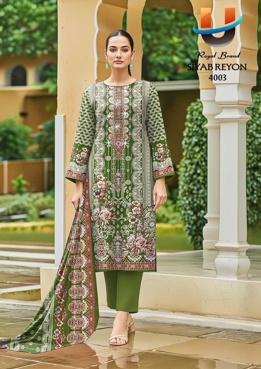 Royal Siyab Rayon Vol-2 series 2001 to 2006 Rayon Karachi Print With Swarovski Diamond salwar kameez in wholesale surat