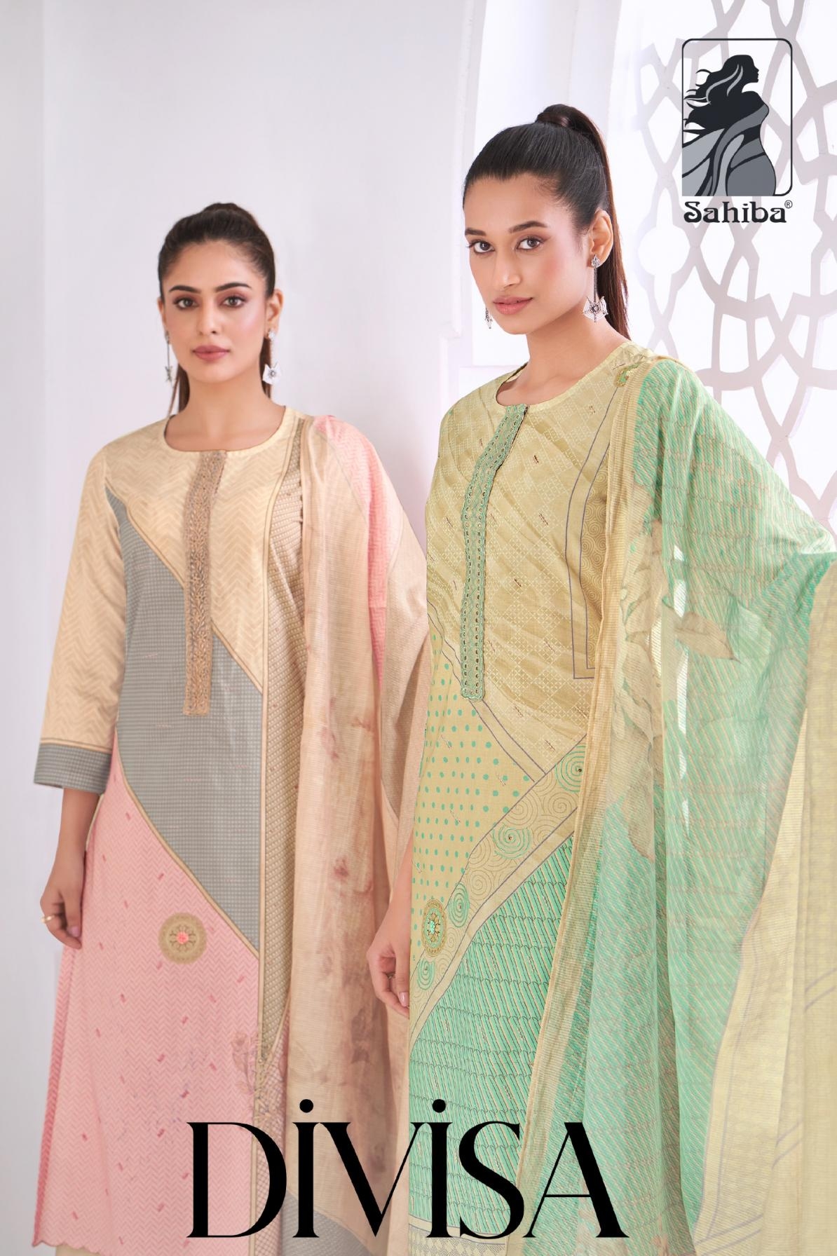 sahiba divisa series 870 to 879 amazing lawn cotton unstitch salwar kameez in wholesale surat
