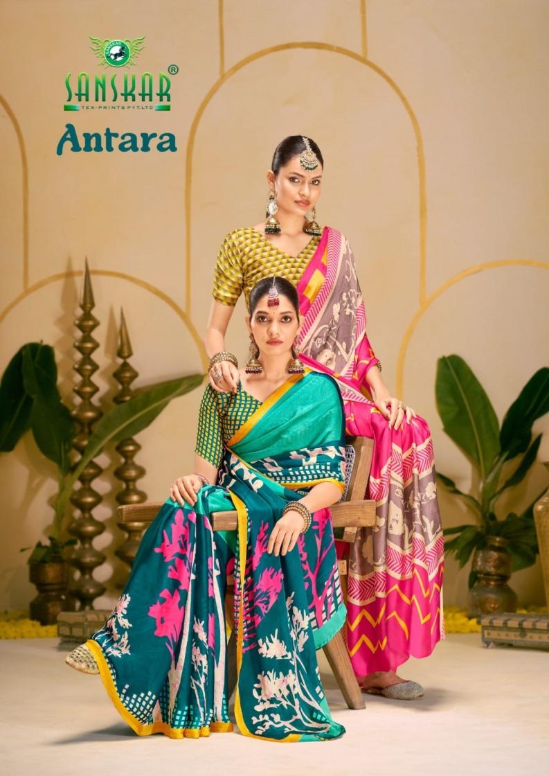 sanskar tex print antara series 31001 to 31008 hit design etheriyan silk sarees in wholesale surat