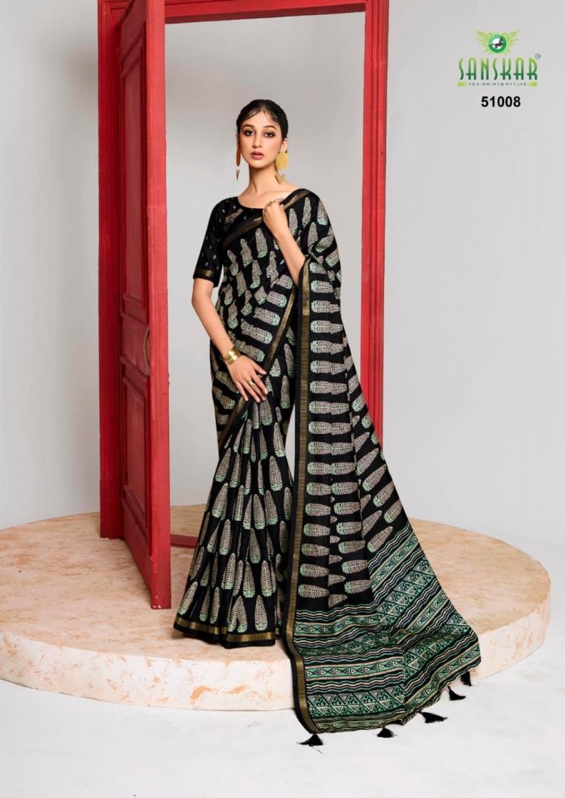 sanskar tex prints waarsa series 51001 to 51008 elegance crush silk sarees in wholesale surat