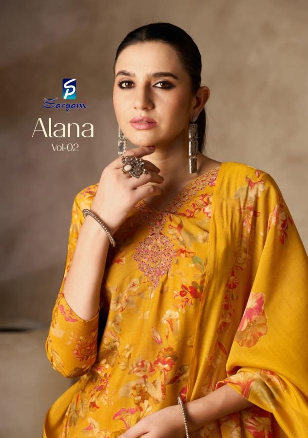sargam prints alana vol 2 series 2732A to 2732D viscose modal muslin hit design salwar kameez in wholesale surat