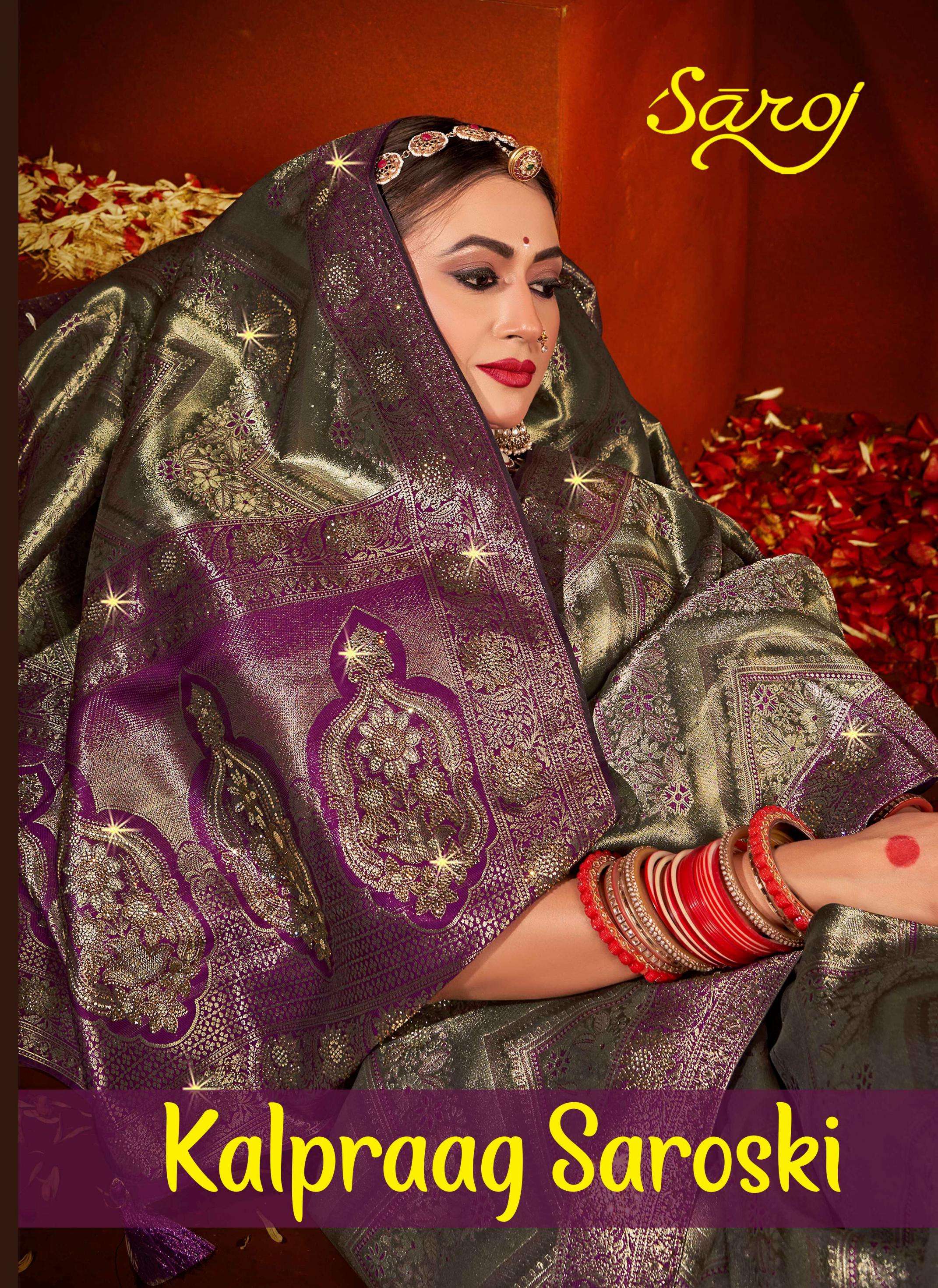 Saroj Kalpraag saroski vol.1 series 1001 to 1006 tissue silk saree in wholesale surat