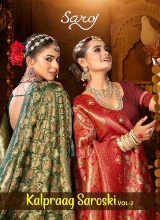 Saroj Kalpraag saroski vol.2 series 1001 to 1006 tissue silk saree in wholesale surat