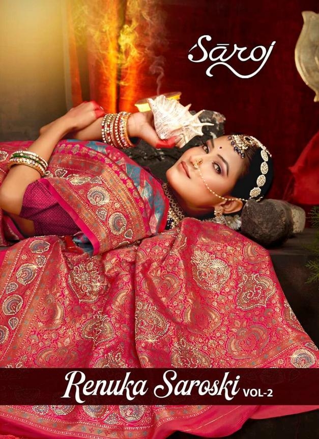 Saroj Renuka Saroski vol.2 series 1001 to 1004 Tissue silk saree in wholesale surat