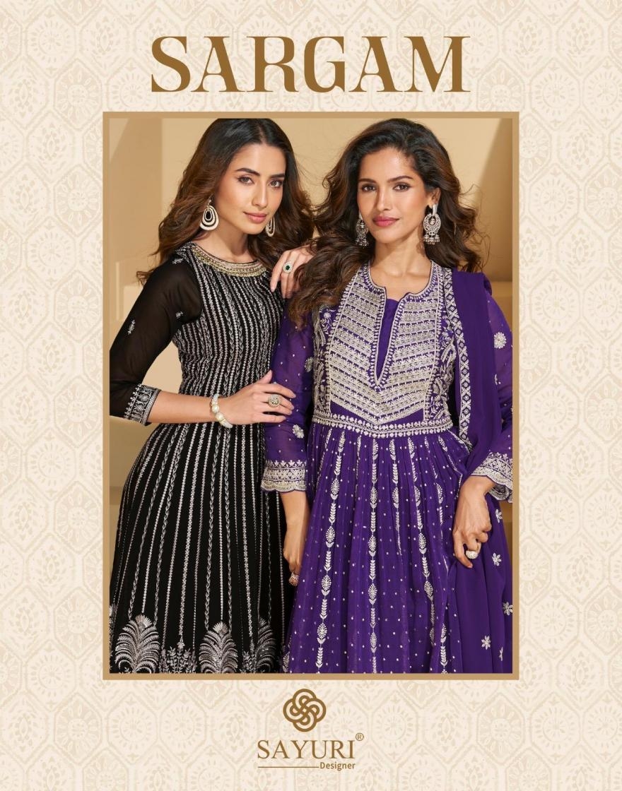 sayuri designer sargam series 10004 to 10006 georgette readymade designer kurti plazzo dupatta in wholesale surat