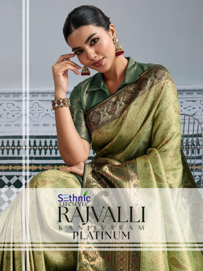 sethnic lifestyle rajvalli platinum series 76002A to 76002D kanjivaram silk gorgeous look saree in wholesale surat