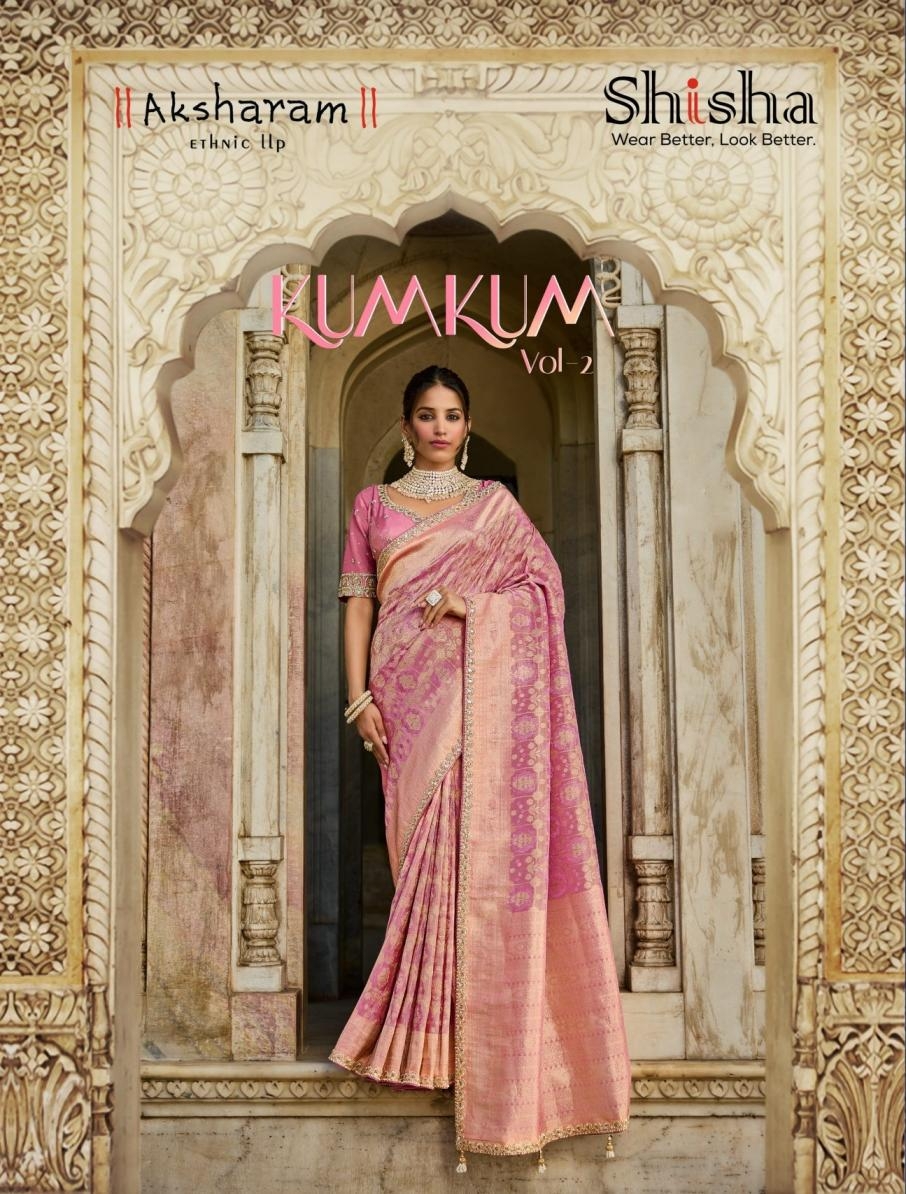 shisha kum-kum vol 2 series 6127 to 6187 viscose tissue glamorous styles sarees in wholesale surat