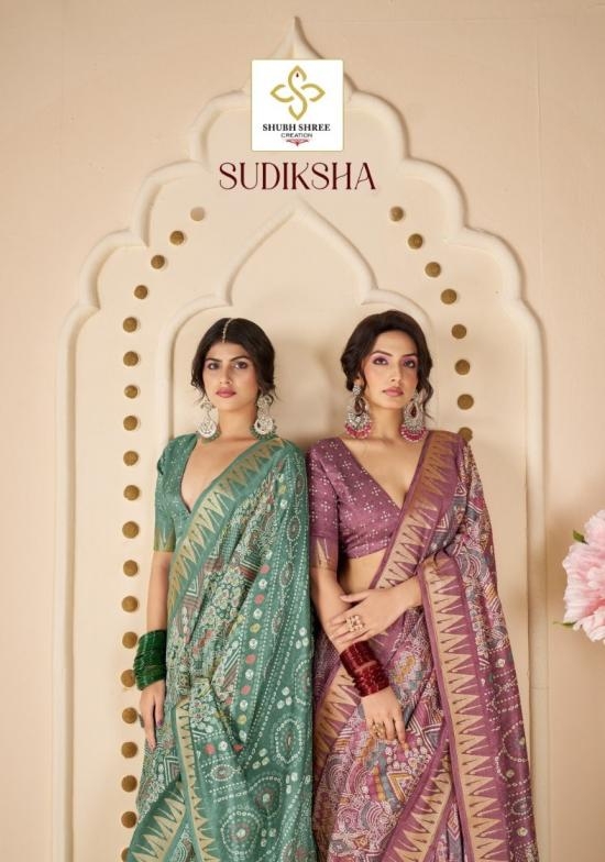 shubh shree creation sudiksha series 1001 to 1006 velvet tusser silk gorgeous look sarees in wholesale surat