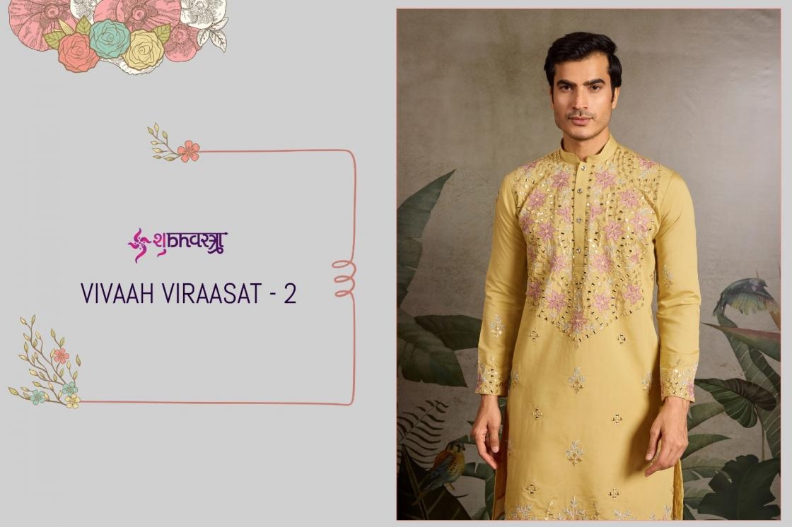 shubhvastra vivaah viraasat vol 2 series 61381 to 61386 viscose silk classic readymade mens kurta in wholesale surat