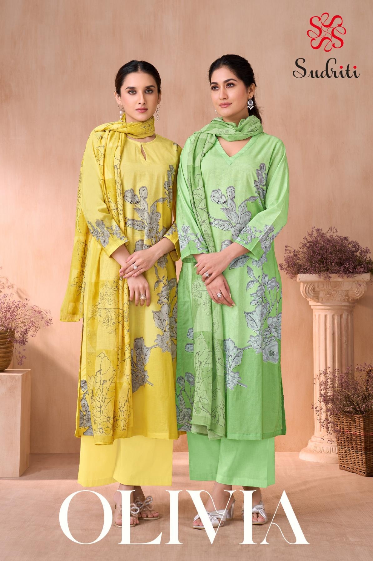 sudriti sahiba olivia series 428 to 472 amazing lawn cotton fancy salwar kameez in wholesale surat