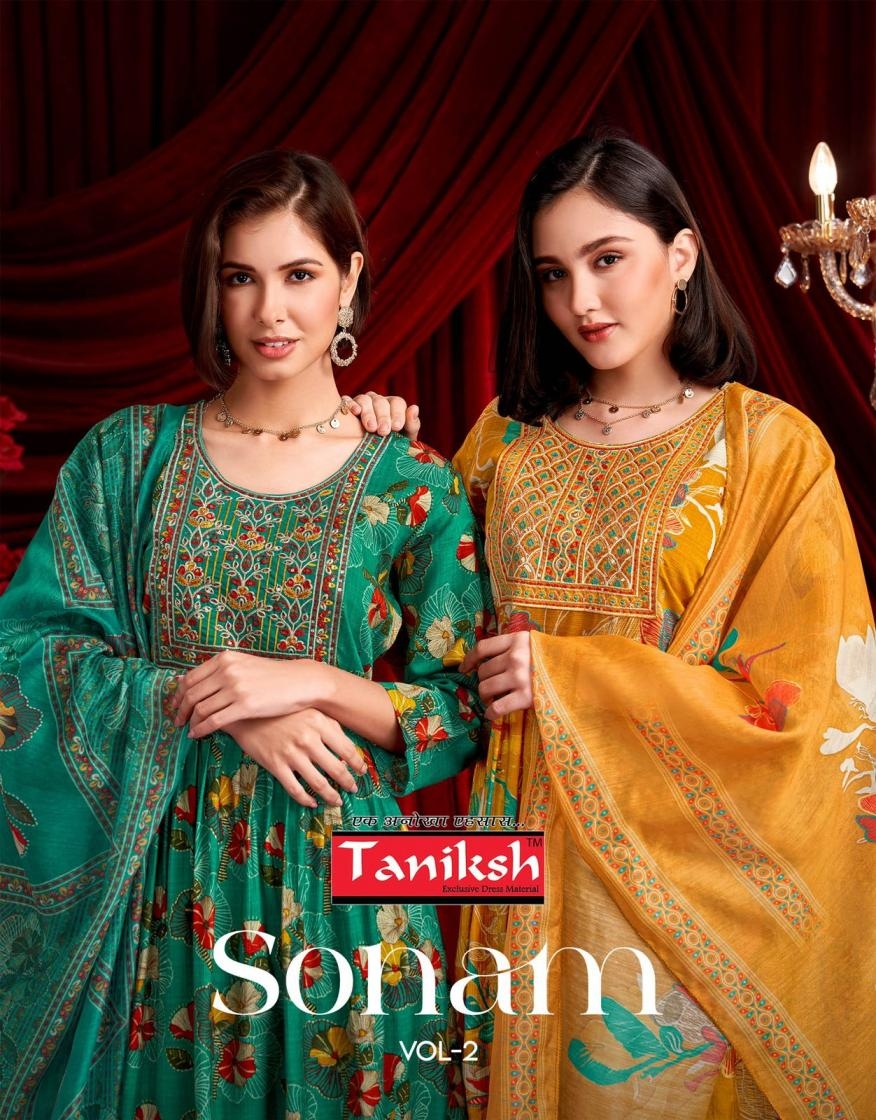 taniksh sonam vol 2 series 2001 to 2008 vertical anarkalli style full stitch casual suits in wholesale surat