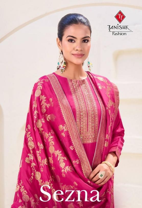 tanishk fashion sezna series 301 to 304 muslin jacquard salwar kameez in wholesale surat