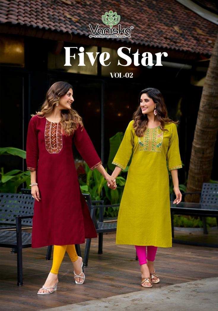 vaniska colourpix five star vol 2 vatican silk readymade big size long kurti in wholesale surat