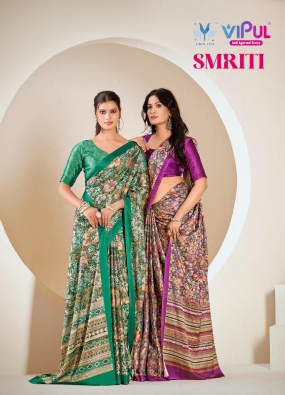 vipul fashion series 91170 to 91178 smriti satin silk casual saree in wholesale surat
