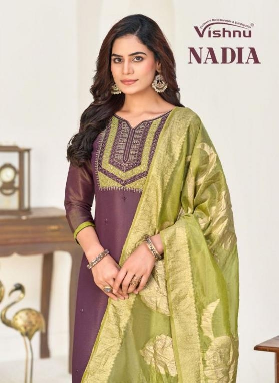 vishnu nadia series 49001 to 49012 cosmos simmer summer beauty suit in wholesale surat