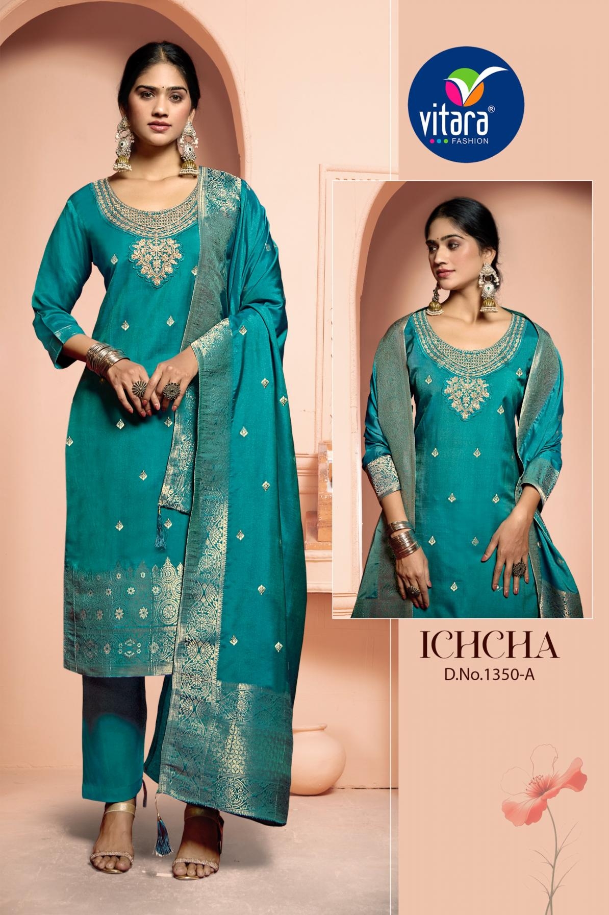 vitara fashion ichcha series 1350A to 1350B muslin weaving unique readymade combo sit in wholesale surat