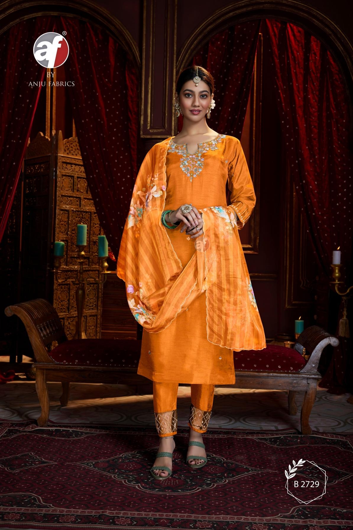anju fab b 2729 dola silk readymade combo salwar kameez set in wholesale surat