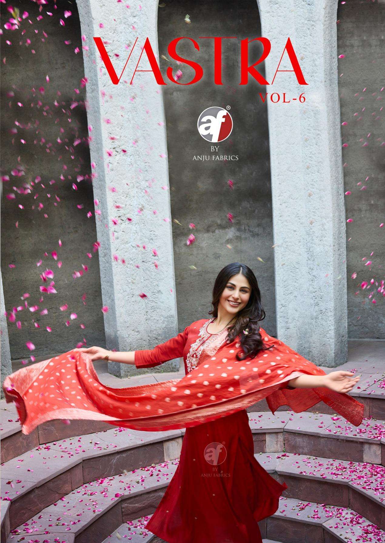 anju fab vastra vol 6 series 5001 to 5006 modal silk readymade party wear suit in wholesale surat
