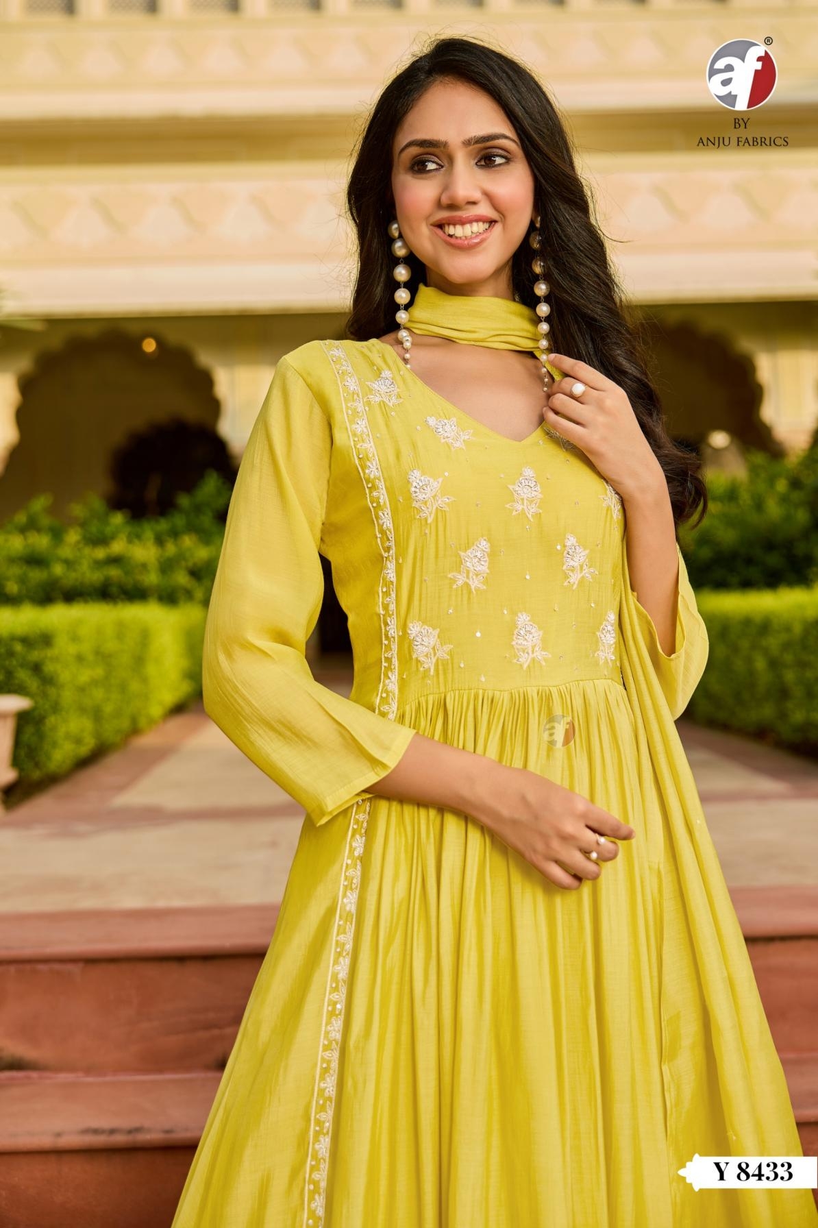 anju fab y 8433 readymade classic mul chanderi combo suit in wholesale surat