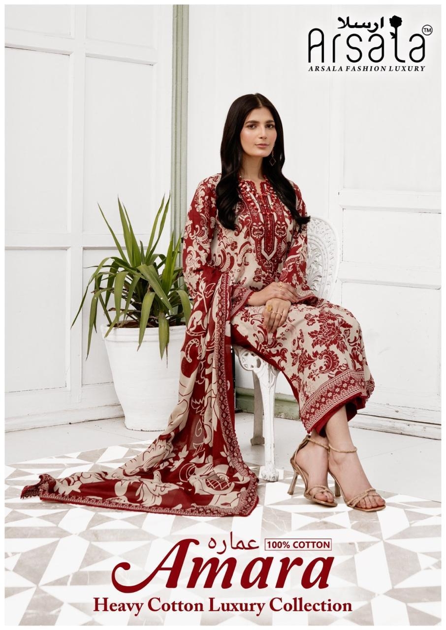 Arsala Amira series 101 to 106 Pure Lawn Cotton Printed salwar kameez in wholesale surat