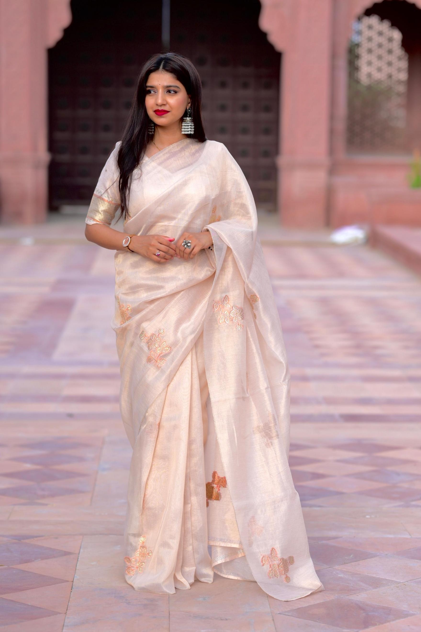 arzoo taspa organza silk casual saree in wholesale surat