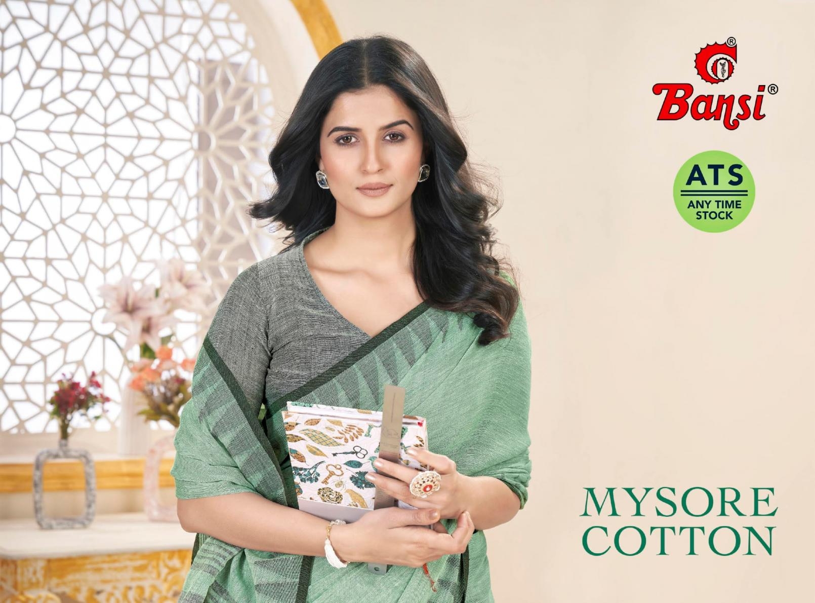 bansi mysore series 3601 to 3612 cotton linen cotton weaving border sarees in wholesale surat