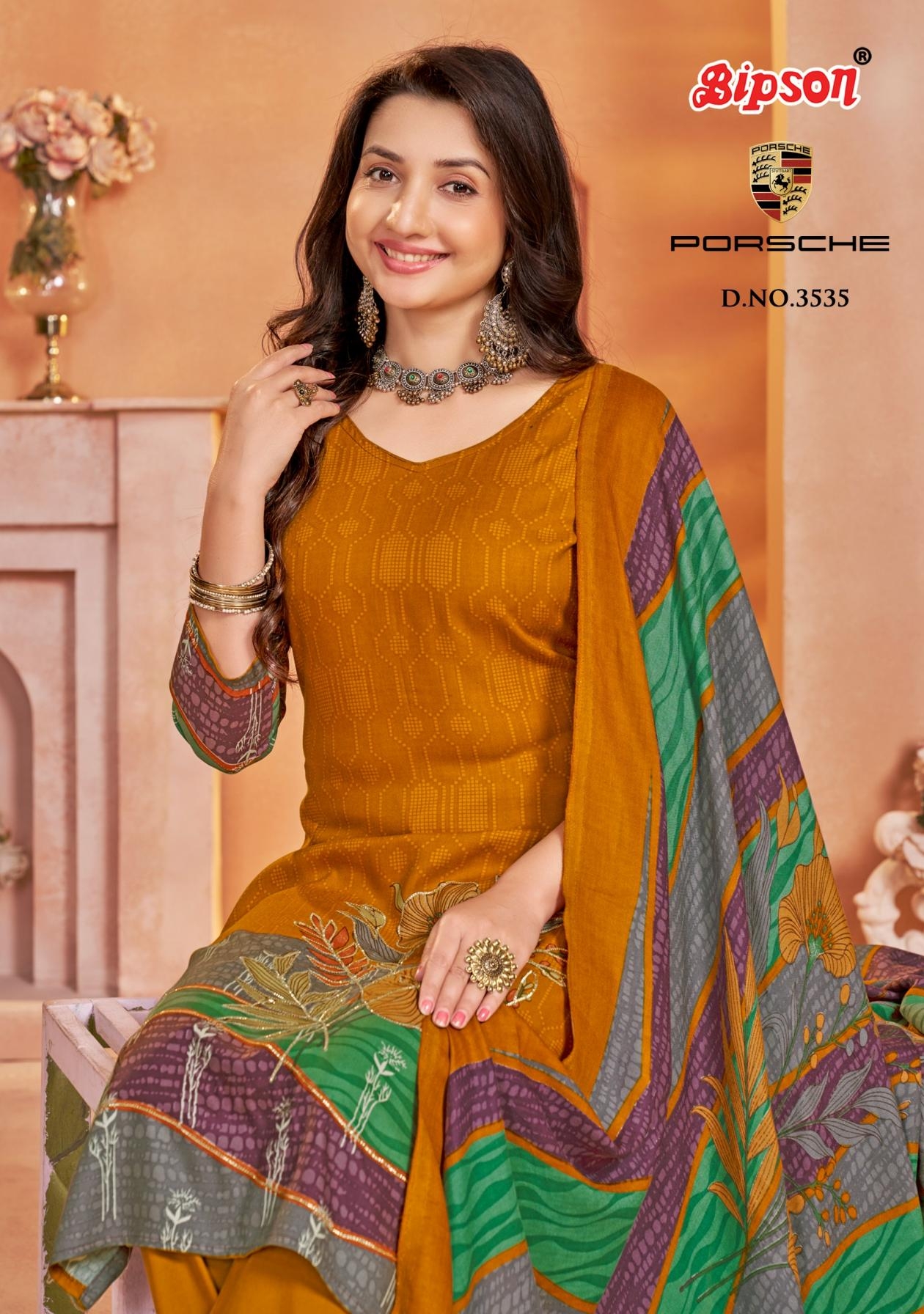 bipson prints porsche 3535 viscose pashmina winter suit in wholesale surat