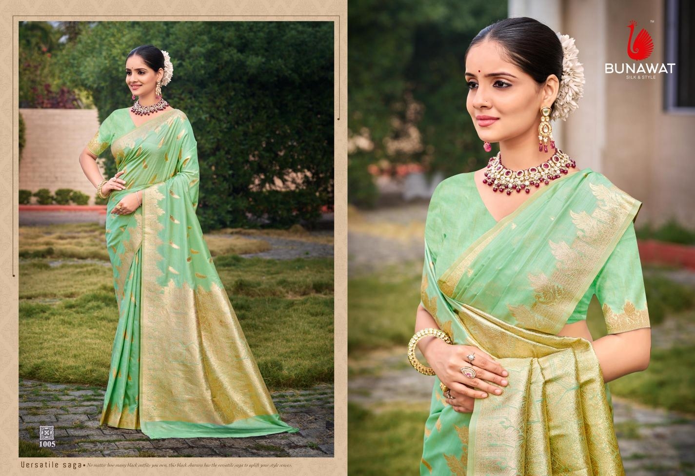 Bunawat Anuprabha Silk series 1001 to 1006 Party Wear New Designer Silk Sarees in wholesale surat