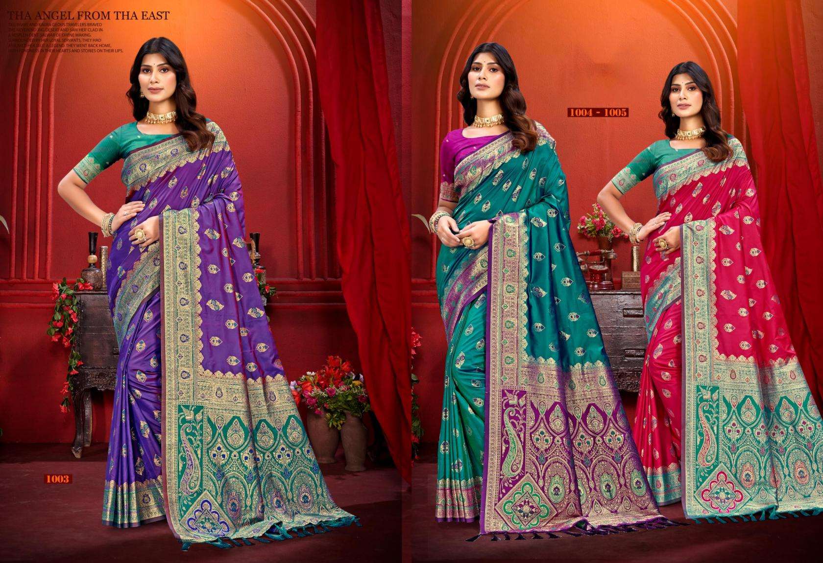 Bunawat Sursangam 02 series 1001 to 1006 Sangam Prints Silk Woven Work Traditional Saree in wholesale surat