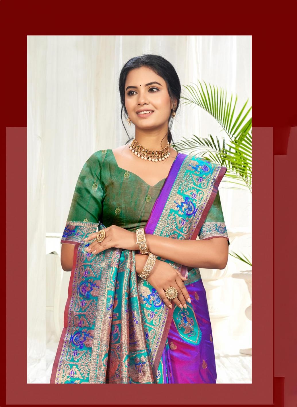 Bunawat Sursangam-06 series 1001 to 1006 Sangam Prints Silk Woven Work Traditional Saree in wholesale surat
