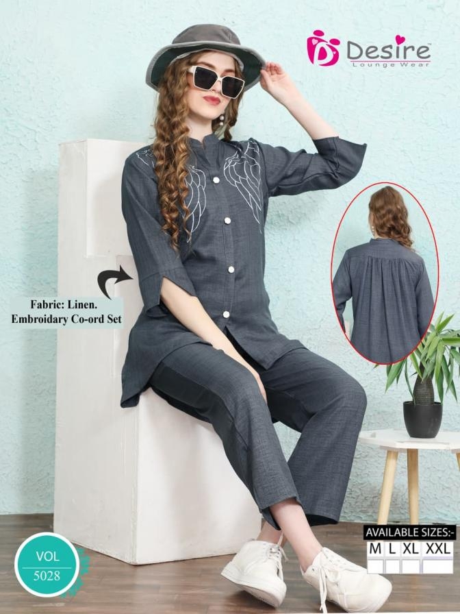 desire premium series vol 5028 fancy western style fullstitch coord set in wholesale surat