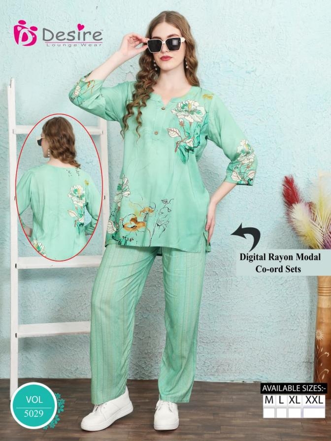 desire vol 5029 readymade unique rayon modal co-ord sets in wholesale surat