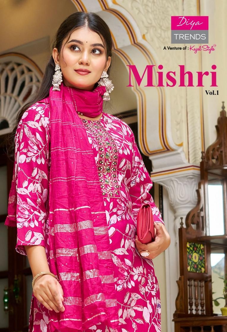 diya trends mishri vol 1 series 1001 to 1010 vertican readymade casual suit in wholesale surat