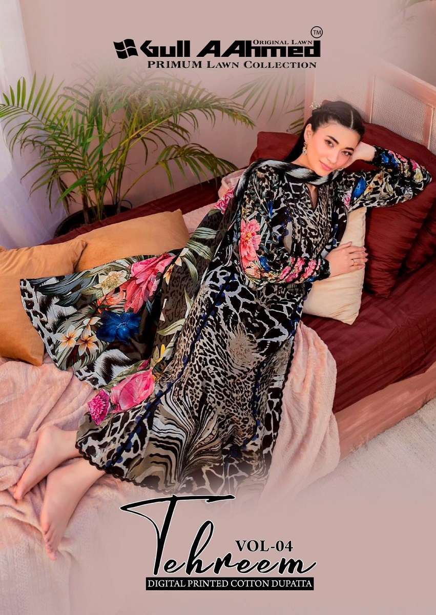Gullahmed Tehreem Vol-4 series 4001 to 4006 Pure Lawn Cotton Printed Karachi style salwar kameez in wholesale surat