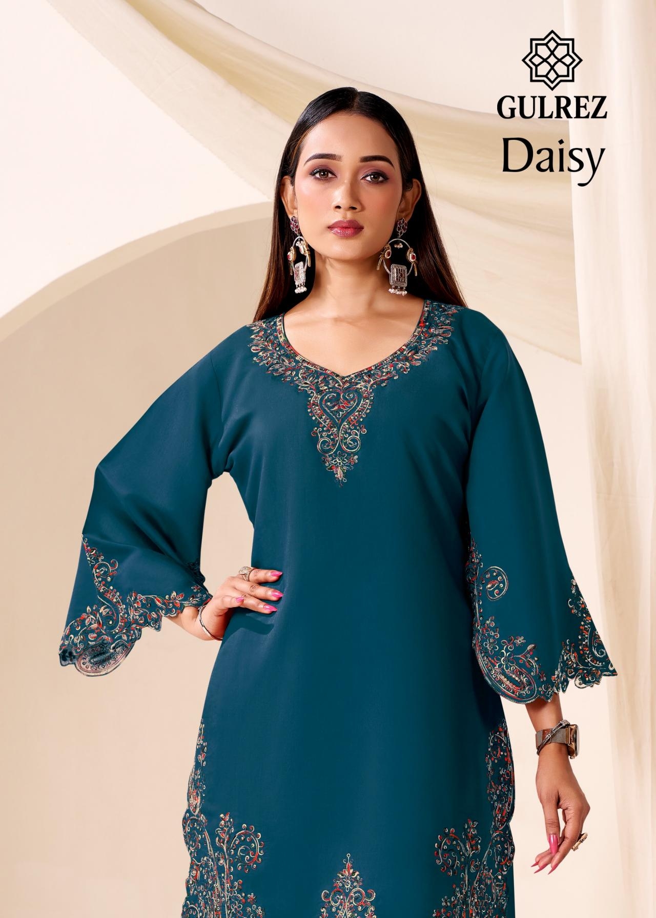 gulrez presents daisy series 317001 to 317004 roman silk readymade classic co-ord sets in wholesale surat