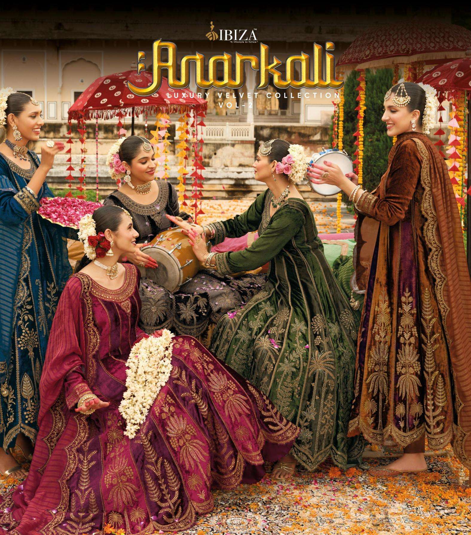 ibiza anarkali vol 2 series 18731 to 18736 viscose velvet winter designer suits in wholesale surat