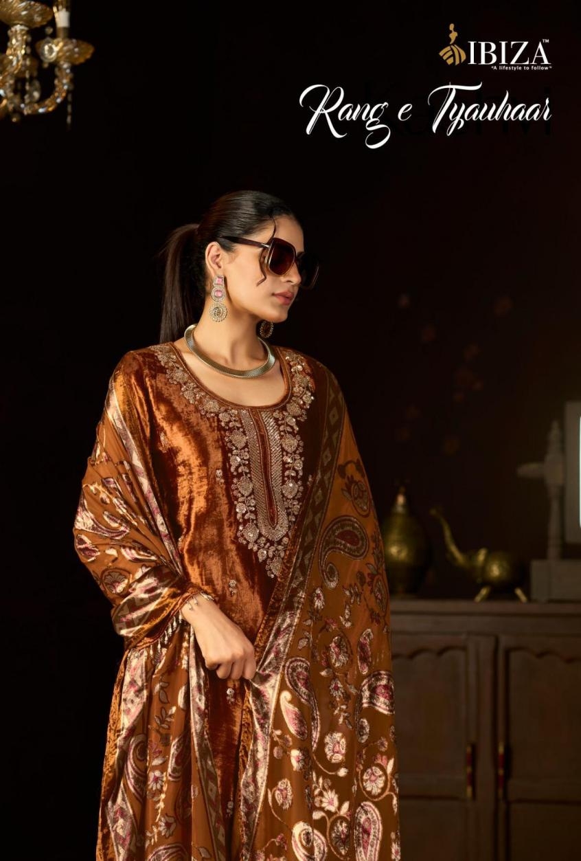 ibiza rang e tyauhaar series 17761 to 17764 viscose velvet winter designer salwar kameez in wholesale surat