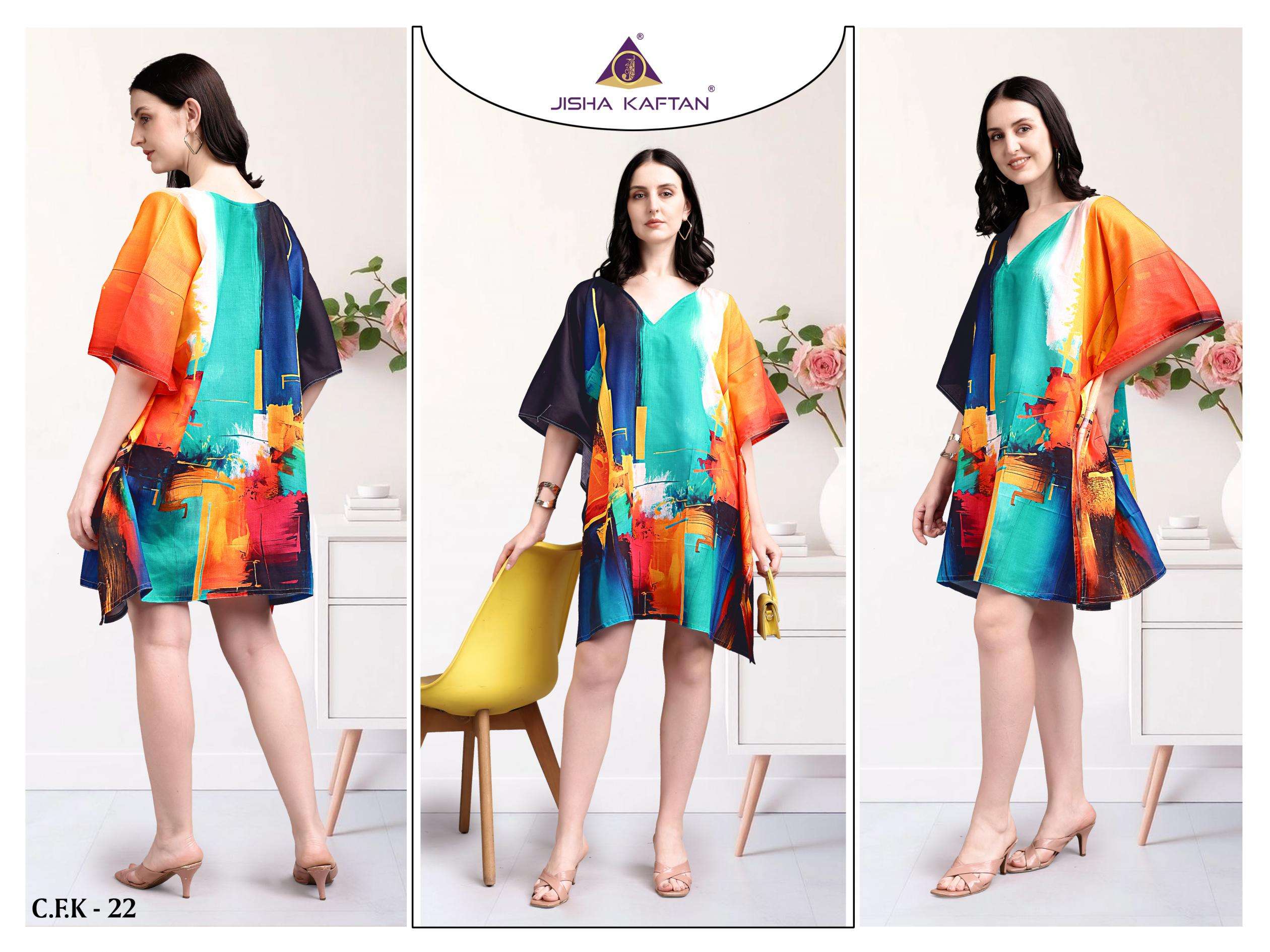 JISHA KAFTAN PRESENTS KURTI VOLUME 3 SERIES 17 TO 24 COTTON KAFTAN IN WHOLESALE SURAT