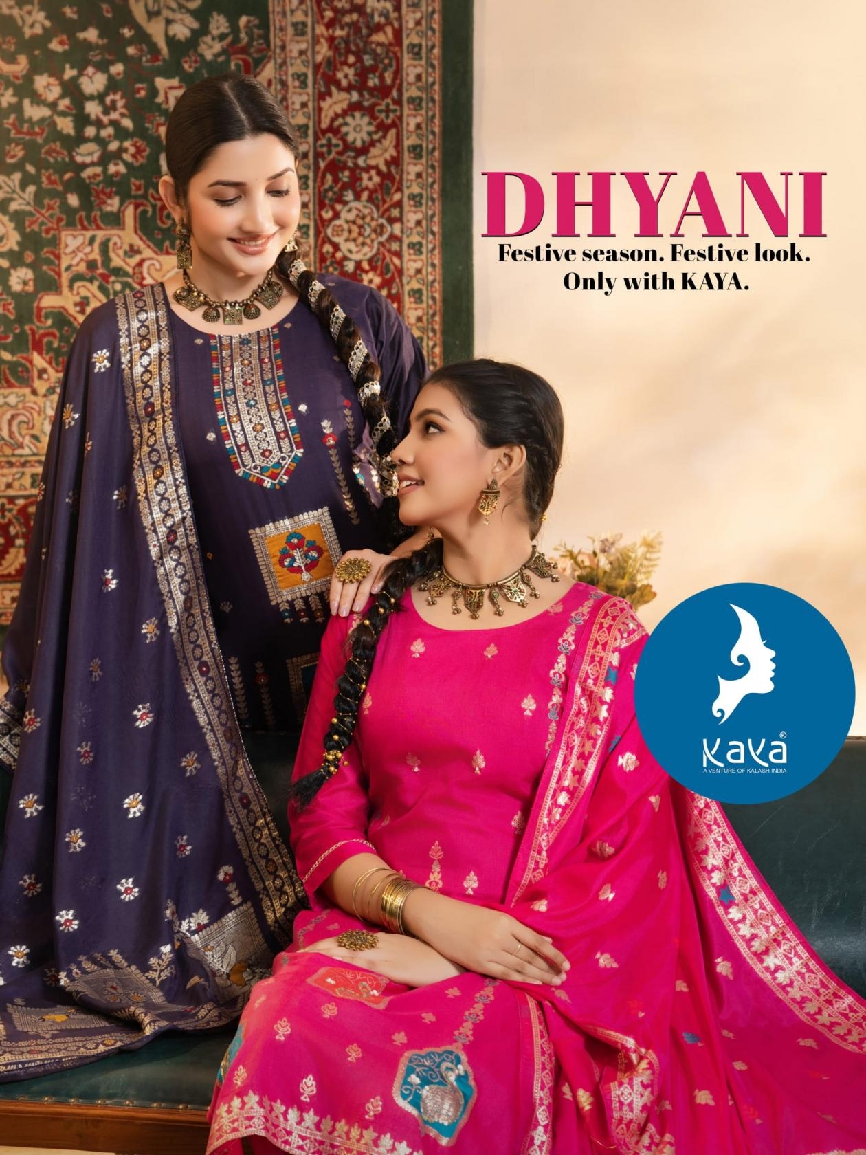 kaya dhyani series 01 to 06 chanderi jacquard hit design readymade suit in wholesale surat