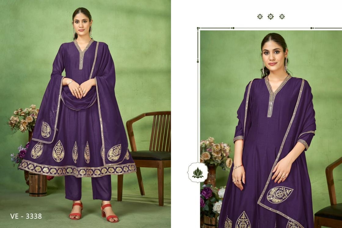 ladies flavour series 3338-3340 fully stitch vichitra combo suit in wholesale surat