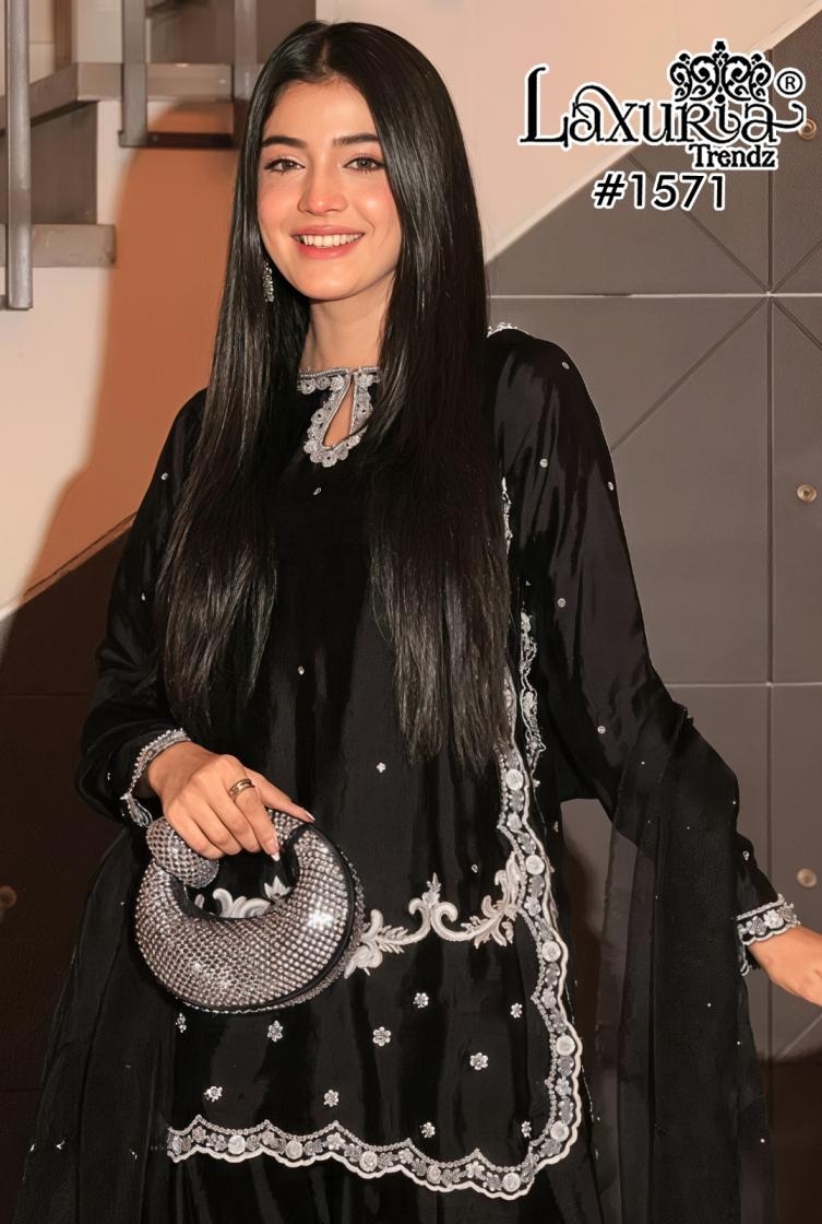 laxuria trendz 1571 readymade satin pakistani suit in wholesale surat