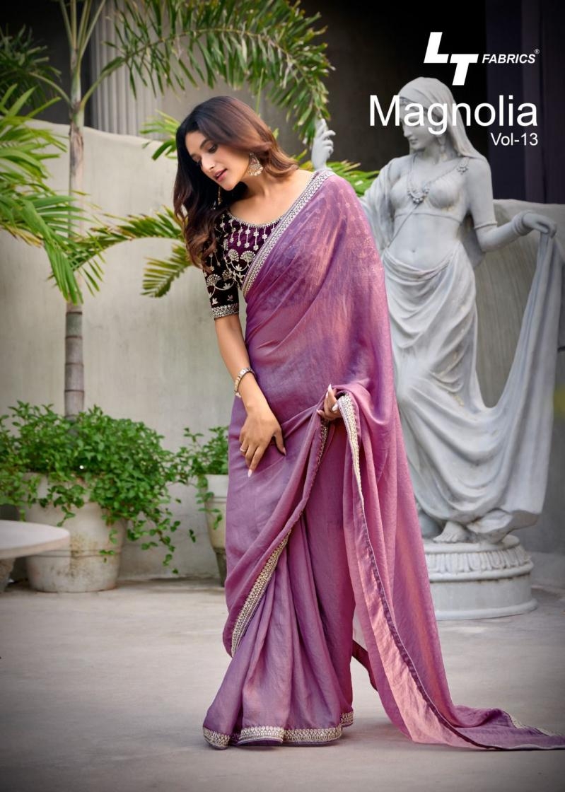 lt fashion magnolia vol 13 series 1301 to 1306 malai silk hit design sarees in wholesale surat